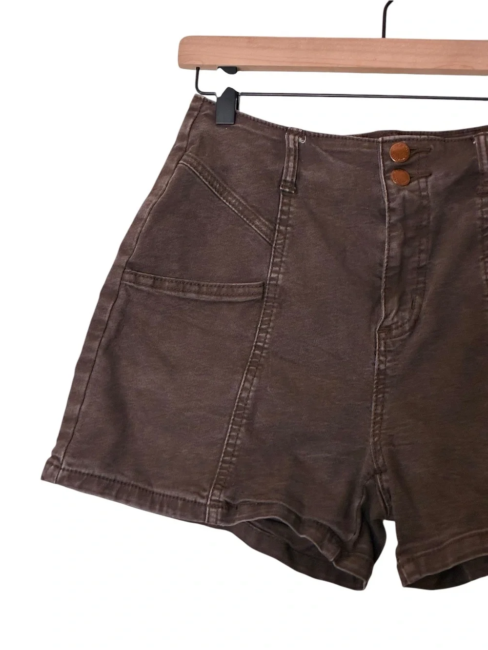 Universal Thread | Brown high rise midi cotton shorts sailor cut size 6/28
